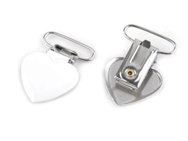 Hosenträger Clips Herzen 25mm Breit Weiß